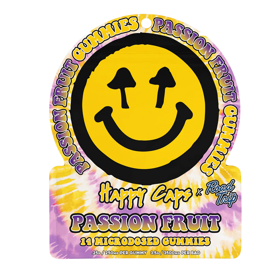 Happy Caps x Road Trip | Passion Fruit Microdose Mushroom Gummies | 14ct – Microdosegummies