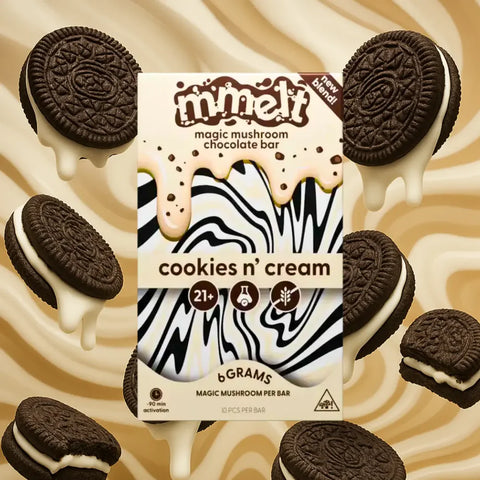 Mmelts | Cookies & Cream Mushroom Chocolate Bar | 6G