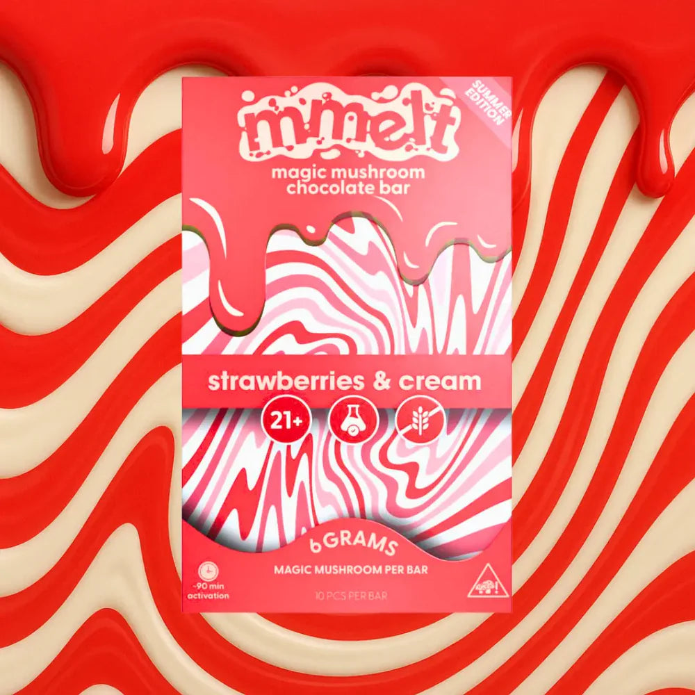 Mmelts Mushroom Chocolate Bar - 6G Strawberries & Cream