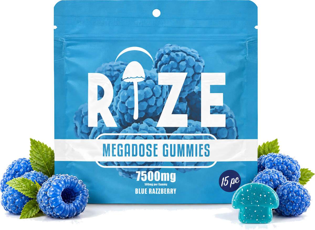 Mushroom Gummies Megadose 7500mg - 15ct Blue Razzberry