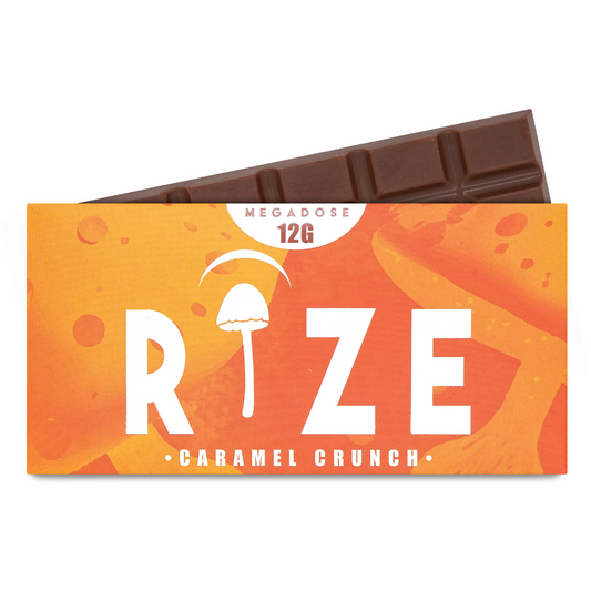 Rize | Caramel Crunch Mushroom Chocolate Bar | Megasdose 12g Bar