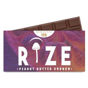 Rize | Caramel Crunch Mushroom Chocolate Bar | Megasdose 12g Bar – Peanut Butter