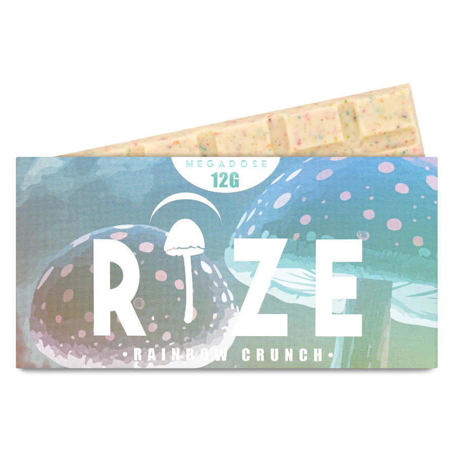 Rize | Caramel Crunch Mushroom Chocolate Bar | Megasdose 12g Bar – Rainbow