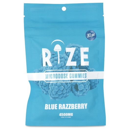 Rize | Blue Razzberry Mushroom Gummies | Microdose 4500mg – 30ct