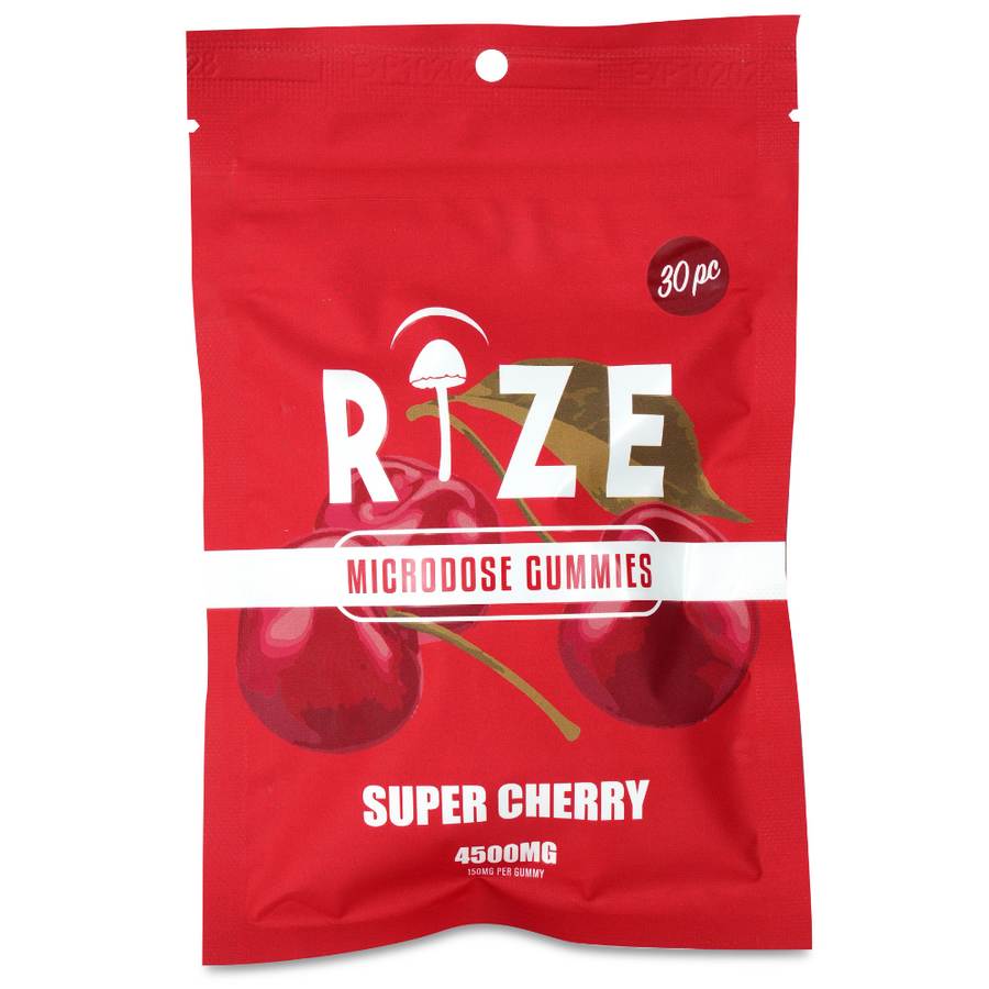 Rize | Super Cherry Mushroom Gummies | Microdose 4500mg – 30ct – Sour