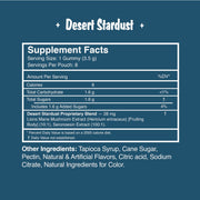 Road Trip Desert Stardust Mushroom Gummies — the Desert Stardust supplement facts panel.