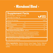 Road Trip Microdosed Mushroom Gummies — the Microdosed Blend supplement facts panel.