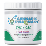 THC Blend CBD Gummies 50mg CBD + 10mg Delta 9 THC - 30ct Fruit Punch