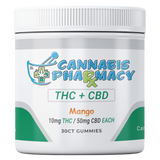 THC Blend CBD Gummies 50mg CBD + 10mg Delta 9 THC - 30ct Mango
