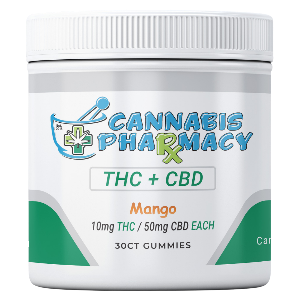 THC Blend CBD Gummies 50mg CBD + 10mg Delta 9 THC - 30ct Mango