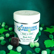 THC Blend CBD Gummies with 100mg CBD and 10mg Delta 9 THC per serving for a balanced wellness experience.