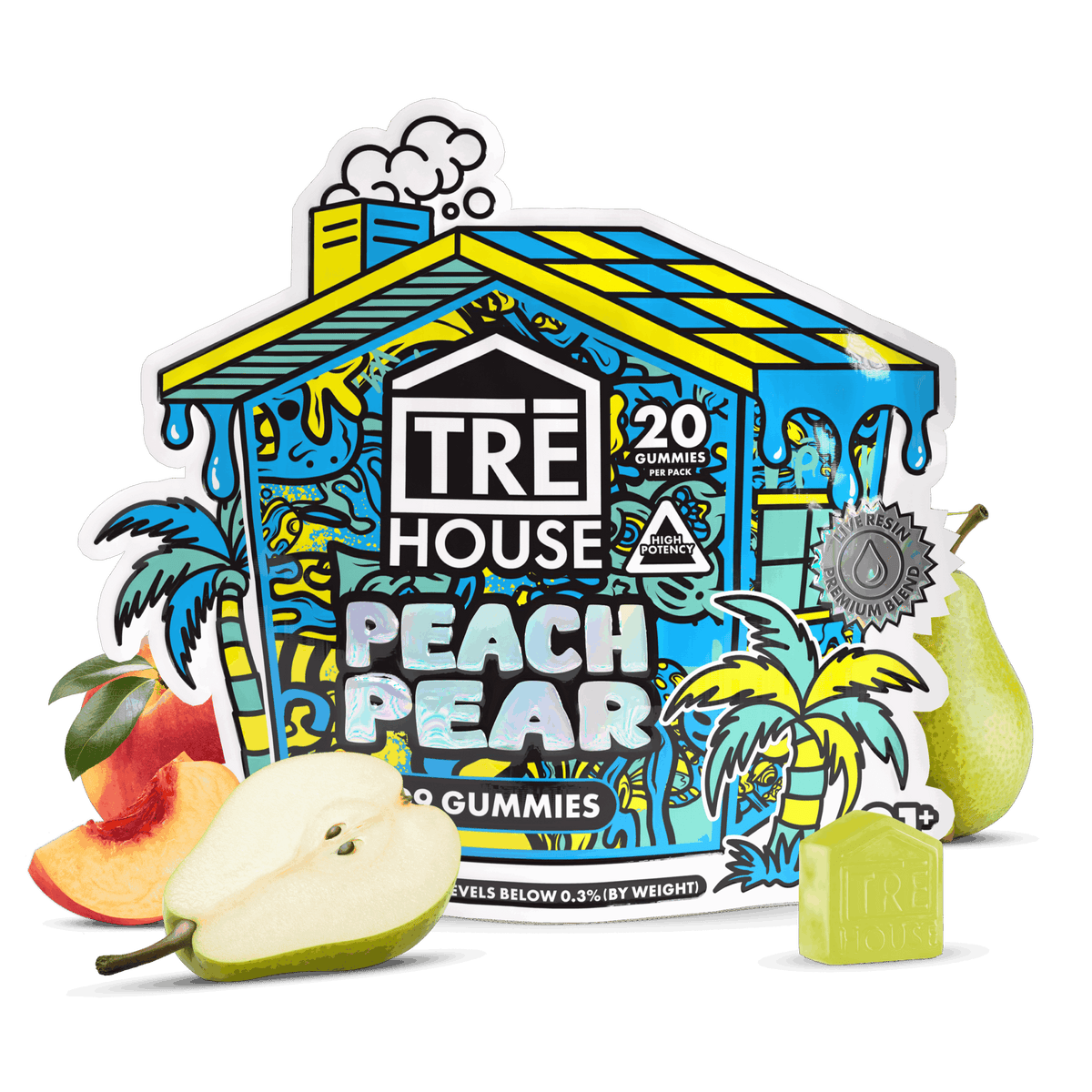 1:1 THC & CBD Gummies - Peach Pear 20ct