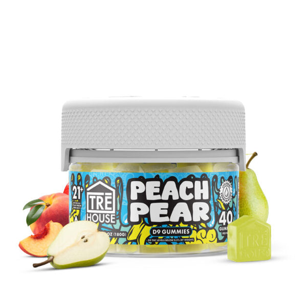 TRE House | 1:1 THC & CBD Gummies – Peach Pear | 20mg – 40ct – Trehouse Render Peachpear