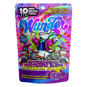 Front of Grape Mushroom Gummies with Kava package featuring bold grape-inspired artwork with sleek, modern design