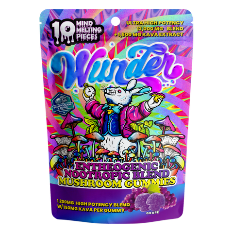 Wunder | Grape Mushroom Gummies with Kava | 1200mg Entheogenic Extract + 150mg Kava - 10ct