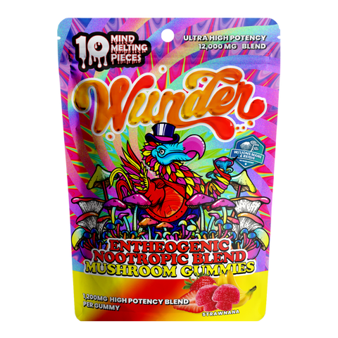 Wunder | Strawnana Mushroom Gummies | 1200mg High Potency Entheogenic Extract - 10ct