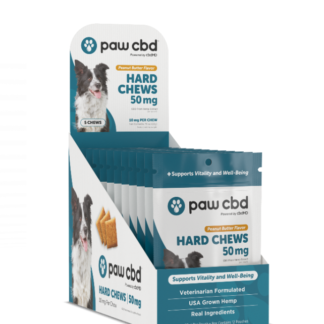 Paw CBD Box Of Peanut Butter Treats On The Go For Dogs – 50mg (12 Packs)