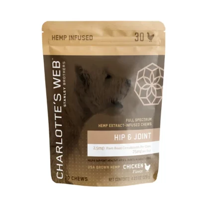 Image displaying Charlotte's Web Pet CBD Hip and Joint Chews 30 Count