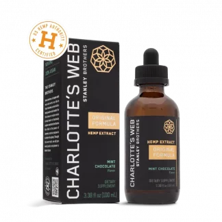 Image Displaying Charlotte's Web Original Formula Mint Chocolate Flavored Hemp Oil