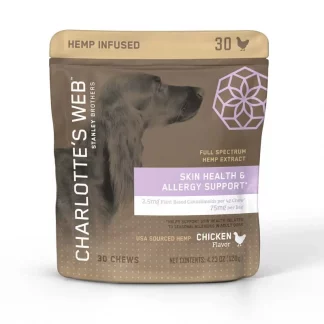 Image displaying Charlotte's Web CBD Pet Chews Skin and Allergy 30 Count