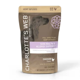Image displaying Charlotte's Web CBD Pet Chews Skin and Allergy 60 Count