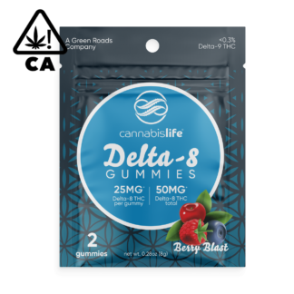 Image Displaying Cannabis Life Delta-8 Gummy Edibles Berry Blast Flavor 2 Count