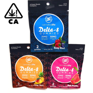Image Displaying Cannabis Life Delta-8 Gummy Edibles Trifecta Flavor Bundle 2 Count