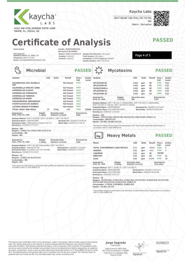 Green Roads | CBD Cream - 750mg Heating Formula | Muscle & Joint Heat Relief Roll-On - Image 4