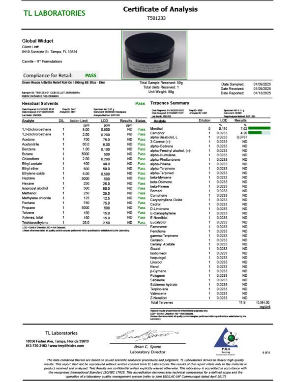 Green Roads | CBD Cream - Pain Relief Roll On | 1500mg CBD Cream For Pain - Image 4