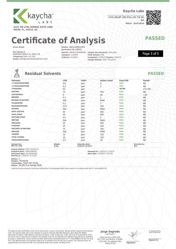 Green Roads | CBD Cream - 750mg Cooling Formula | Muscle & Joint Cool Relief Roll-On - Image 6