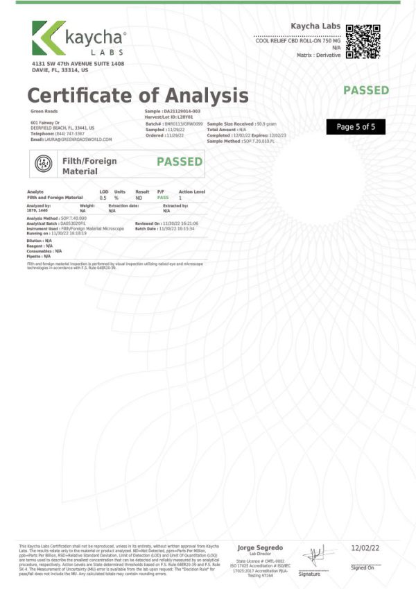 Green Roads | CBD Cream - 750mg Cooling Formula | Muscle & Joint Cool Relief Roll-On - Image 8