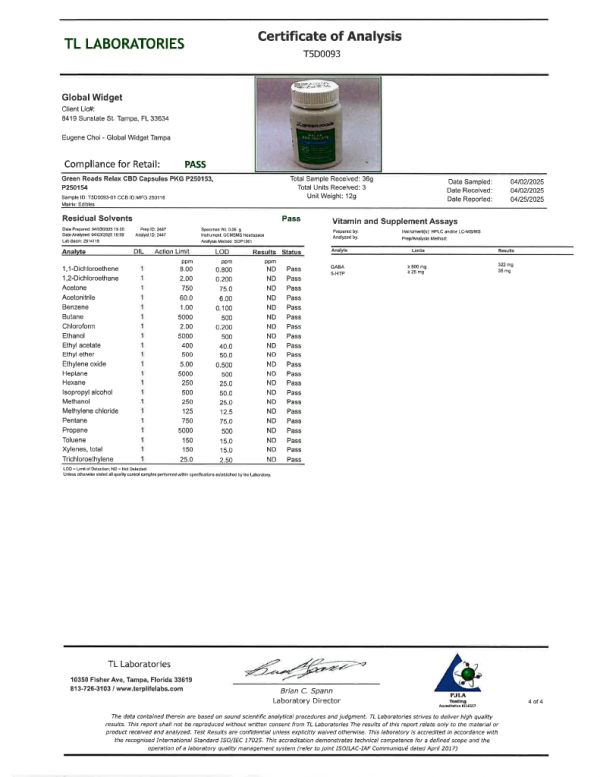 Green Roads | CBD Relax Capsules | 25mg - 30 Count - Image 3