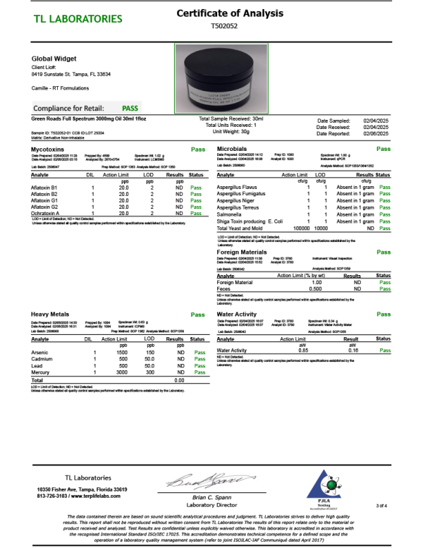 Green Roads | CBD Tincture | Gold Full Spectrum 3000mg-30mL - Image 4