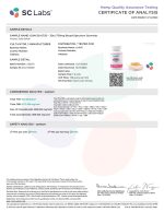 Lab Test Report - Page 1 for cbdMD Tropical CBD Gummies - Ingredients and CBD Potency