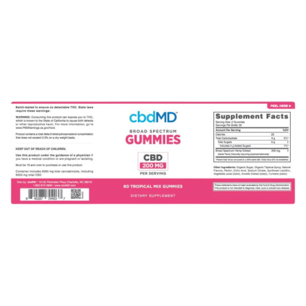 cbdMD | CBD Gummies Tropical Mix | 6000mg - 60 Count - Image 3
