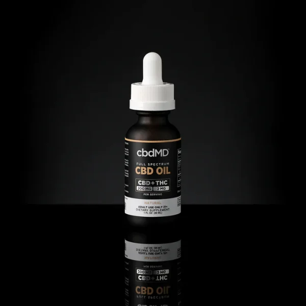 CBD Tincture - Full Spectrum 6000mg in a brown bottle set on a black background