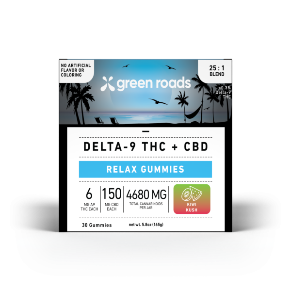 Green Roads | Delta-9 THC Gummies 25:1 Kiwi Kush | 6mg THC + 150mg CBD - 30ct - Image 2