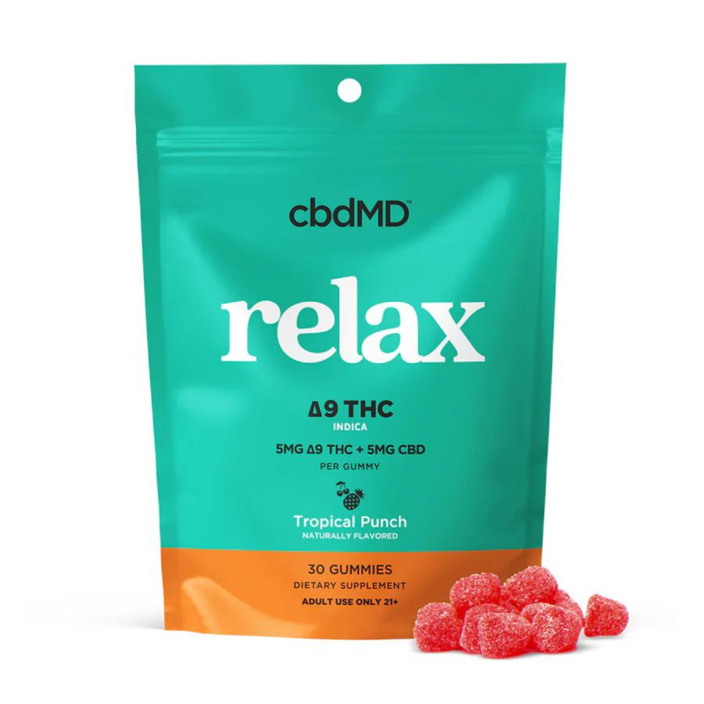 Delta-9 THC Relax Gummies | CbdMD | 5mg THC +5mg CBD - 30ct