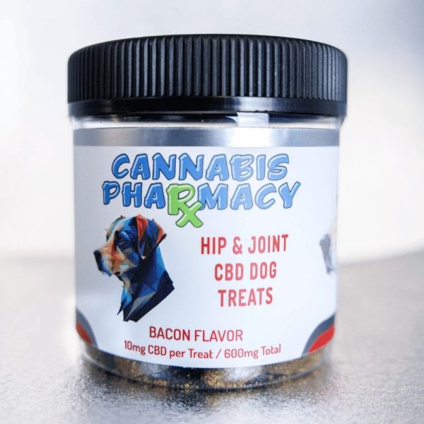 Hip & Joint CBD Dog Treats - 600mg CBD for mobility and joint health in a 30-count jar.