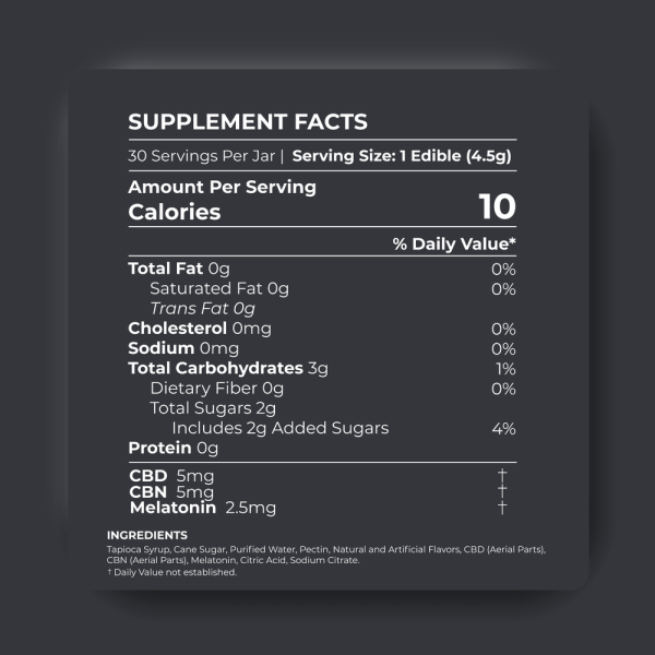 Cannabis Pharmacy CBD Sleep Gummies | 10mg CBD + 10mg CBN + 5mg Melatonin - Blood Orange - 2ct - Image 2