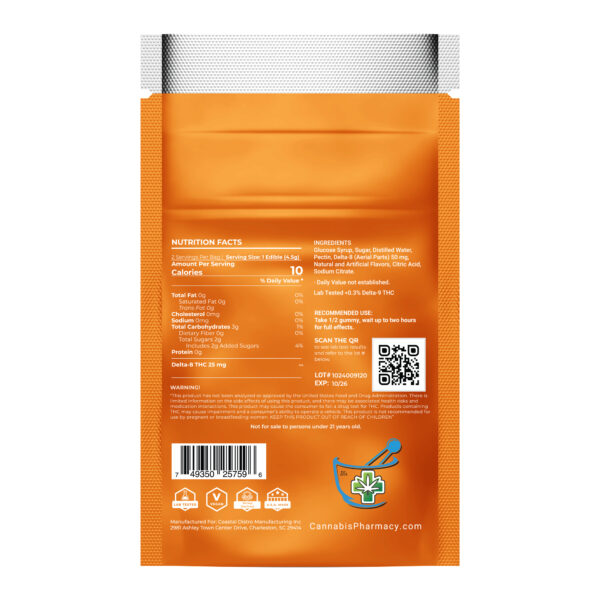 Cannabis Pharmacy Delta-8 THC Gummies | 25mg - Assorted Flavor - 2ct - Image 2