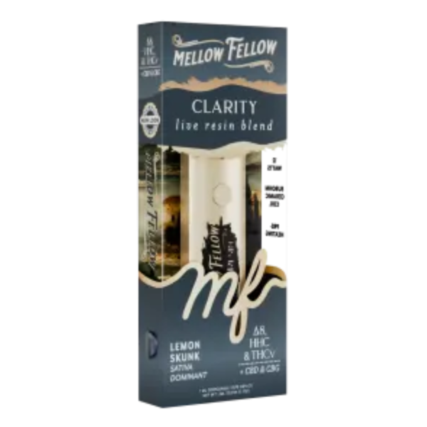 Left side of Lemon Skunk THC Vape Pen showing product details, strain information, and branding