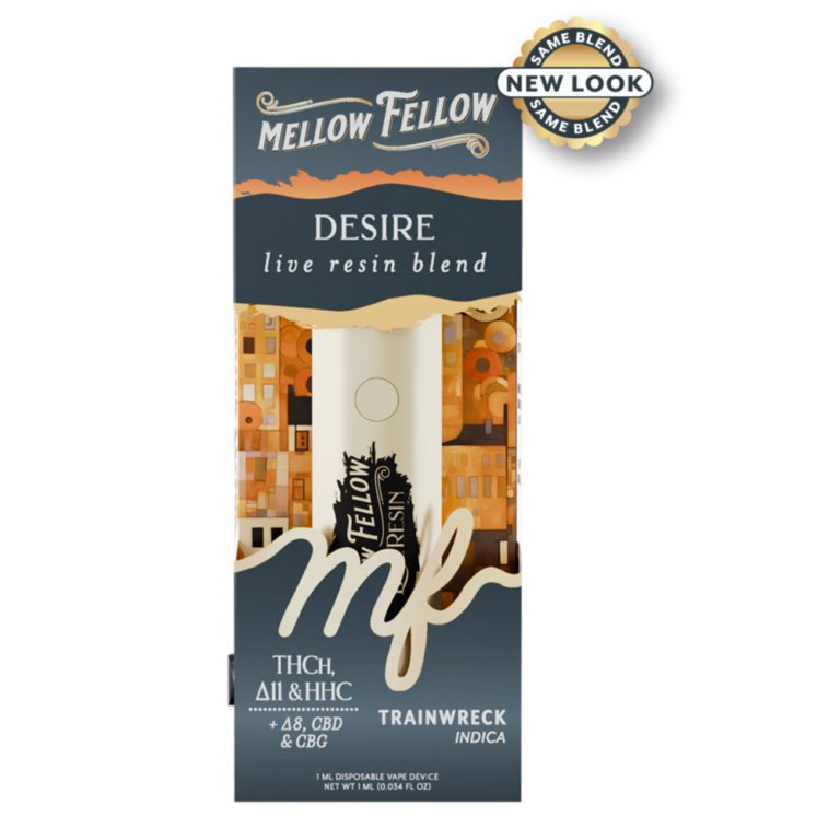 Front of Trainwreck THC Vape Pen package featuring bold strain-inspired artwork with sleek, modern design