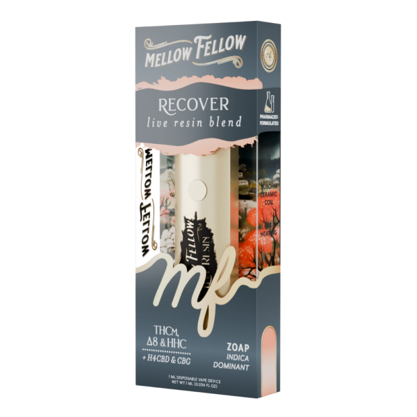 Right side of Zoap THC Vape Pen displaying dosage information, ingredients, and safety warnings