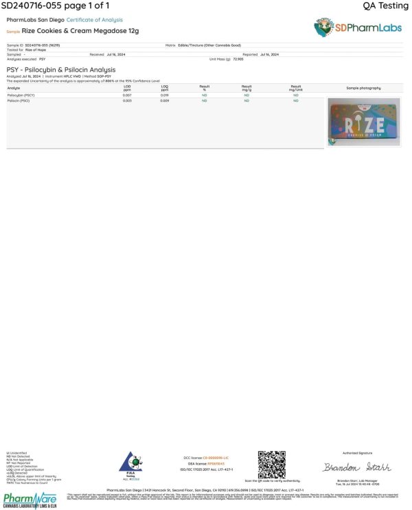 Rize | Cookies & Cream Mushroom Chocolate Bar | Megasdose 12g Bar - Image 2