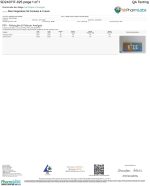 Front of Lab Test for 5g Cookies & Cream Mushroom Chocolate Bar displaying official lab results with branding and certification details