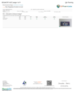 Front of Lab Test for Rize Dark Crunch Mushroom Chocolate Bar displaying official lab results with branding and certification details