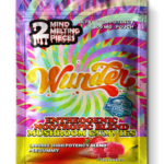 Front of 2ct High Potency Strawnana Mushroom Gummies package featuring vibrant strawberry and banana-inspired artwork with sleek, modern design