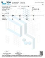 Lab Test Report - Page 1 for Strawberry Cough THCP Vape - Full Ingredient Breakdown