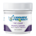 Cannabis Pharmacy Deep Dream Sleep Gummies 60 count - Blueberry Lemonade flavor with 10mg CBN, 10mg D9, and 1mg THCP
